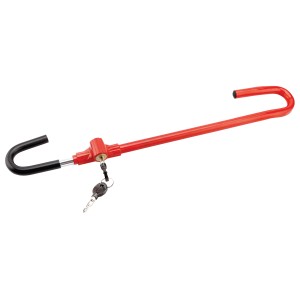 Basi Lenkradkralle/Pedalsperre KFZ 100, rote Diebstahlsicherung mit 2 Schlüsseln.